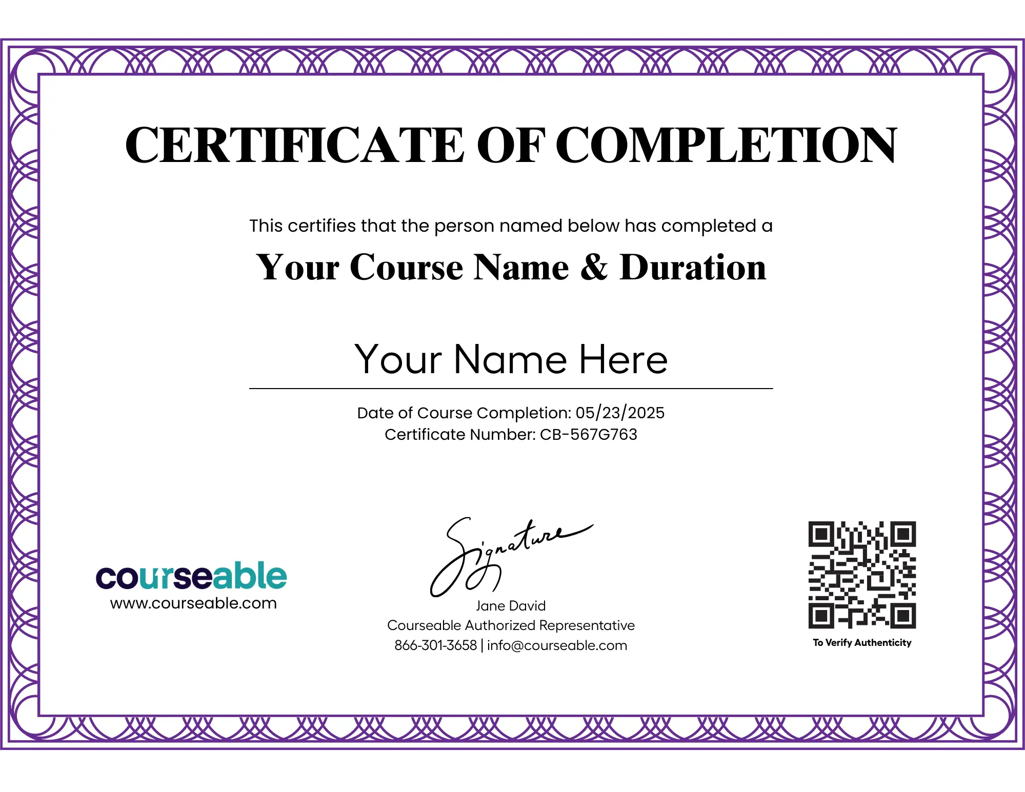 Gun Safety Course Certificate of Completion