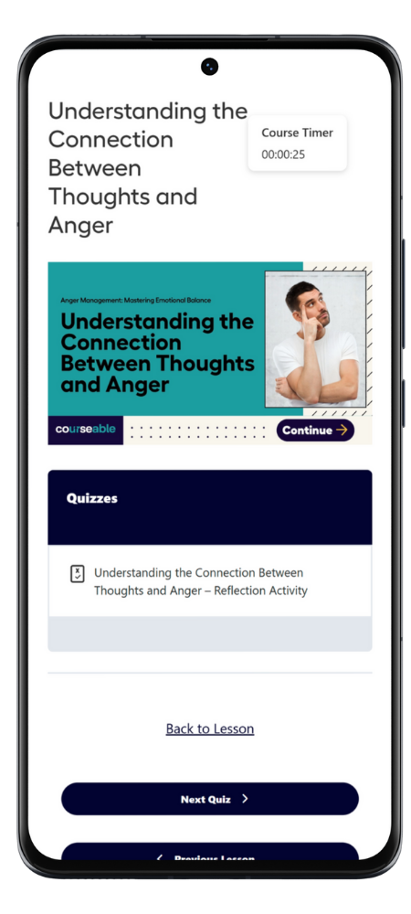 Course learning screen on phone